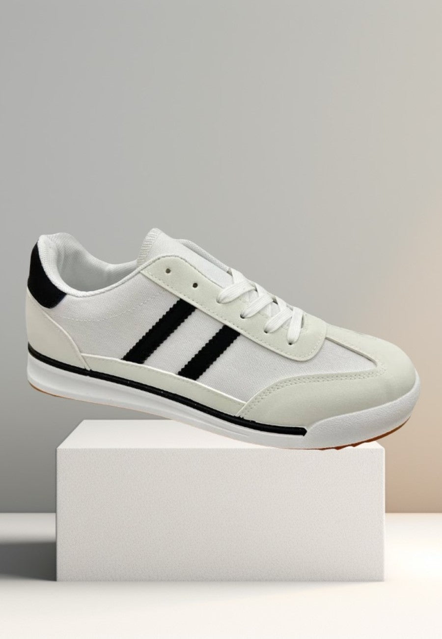 Zapatillas casuales de piel vegana para hombre- VALENCIA 40 Blanco