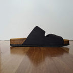 Sandalia de piel Negra con doble hebilla - Casual