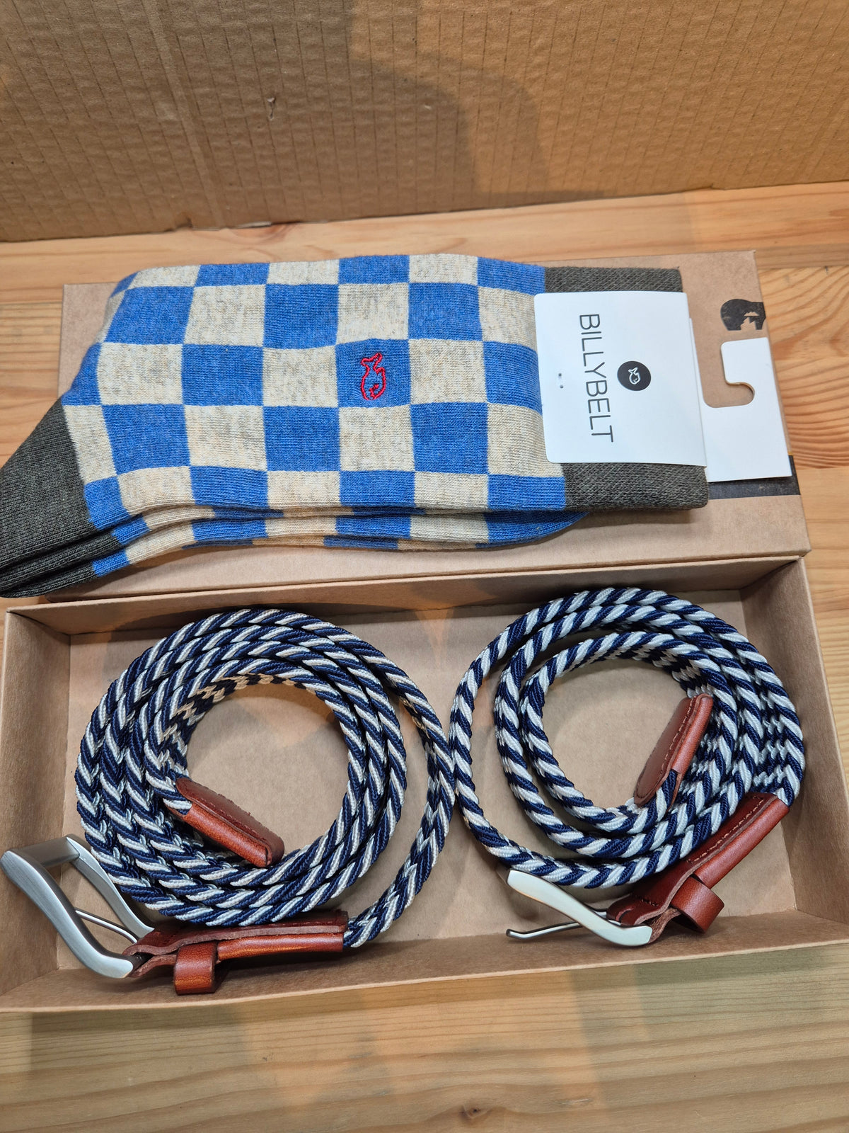 Caja Regalo Para Papa e hijo de cinturón y calcetines a juego