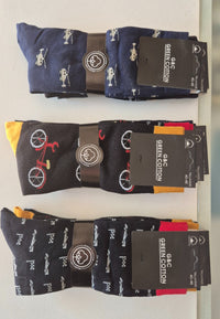 Pack 3 Calcetines de algodón para hombre en varios colores y dibujos variados