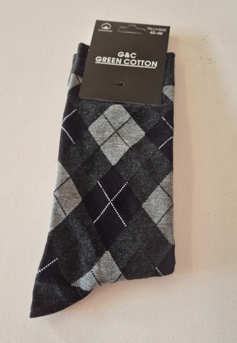 Pack 3 Calcetines de algodón para hombre en dibujos rombos en varios colores