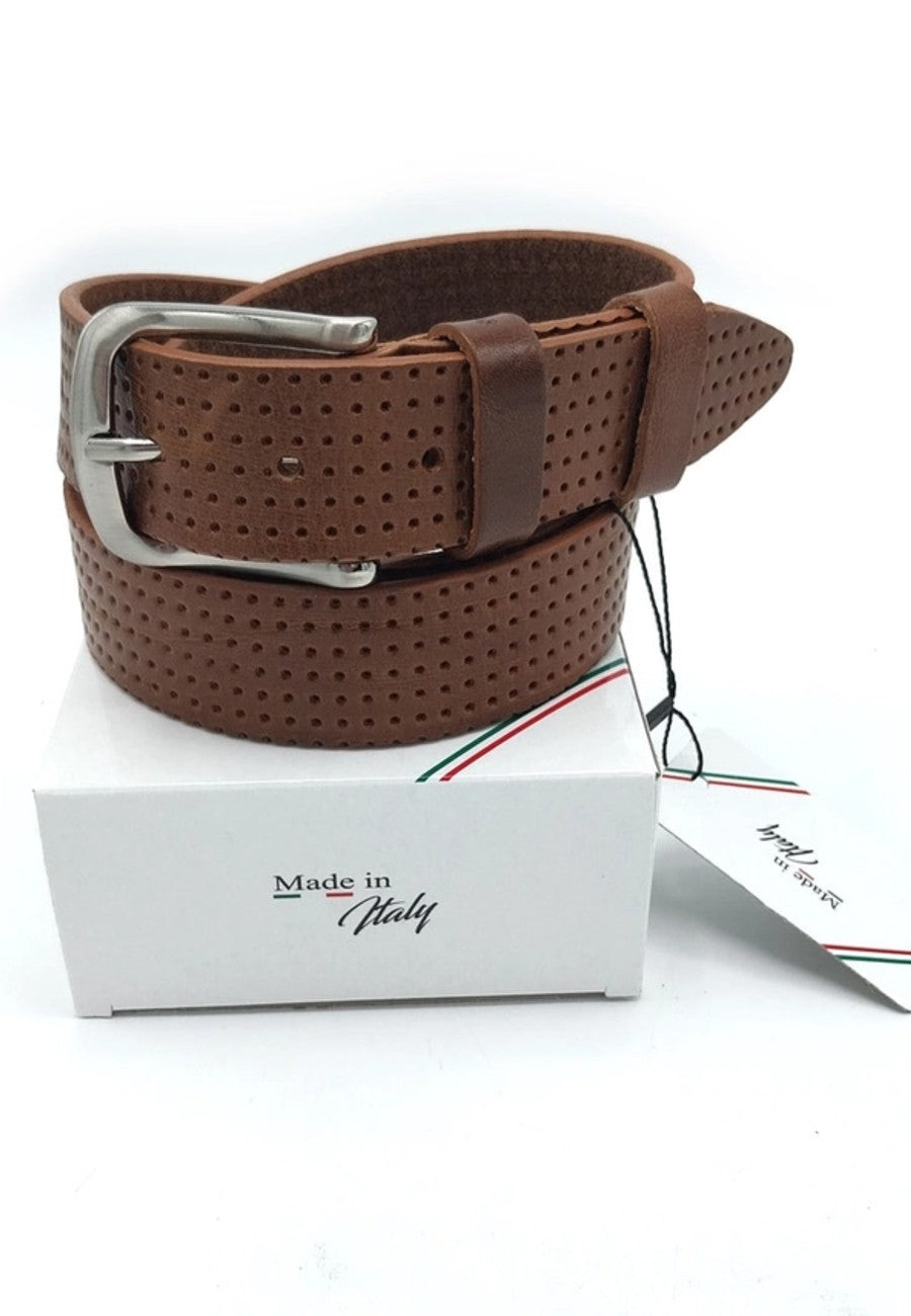 Cinturon de piel para hombre fabricado en Italia, con caja para regalar