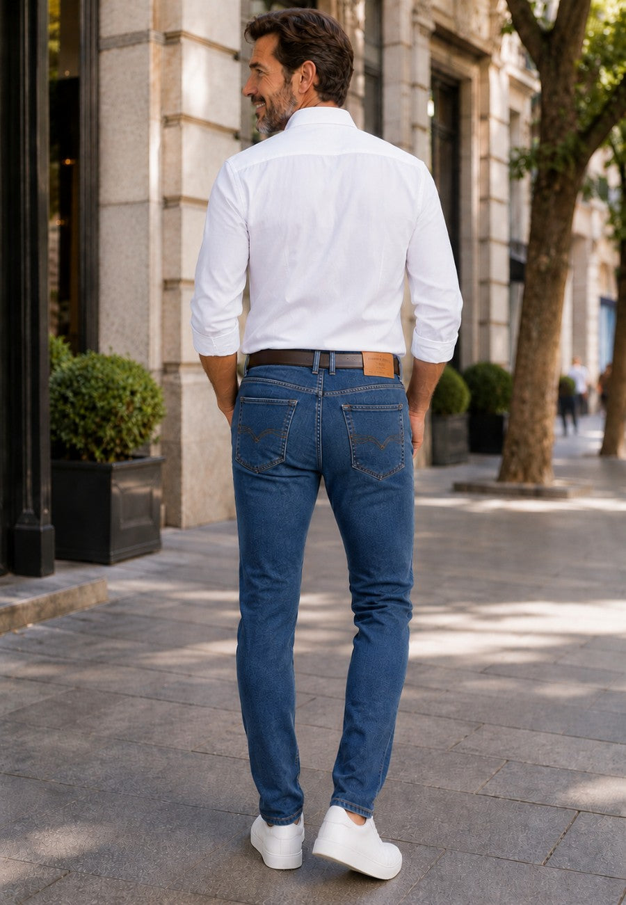 Tejano elástico azul medio 4 estaciones en testimu.com de T'estimu Moda Hombre