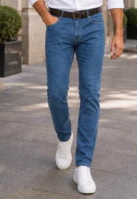 Tejano elástico azul medio 4 estaciones en testimu.com de T'estimu Moda Hombre
