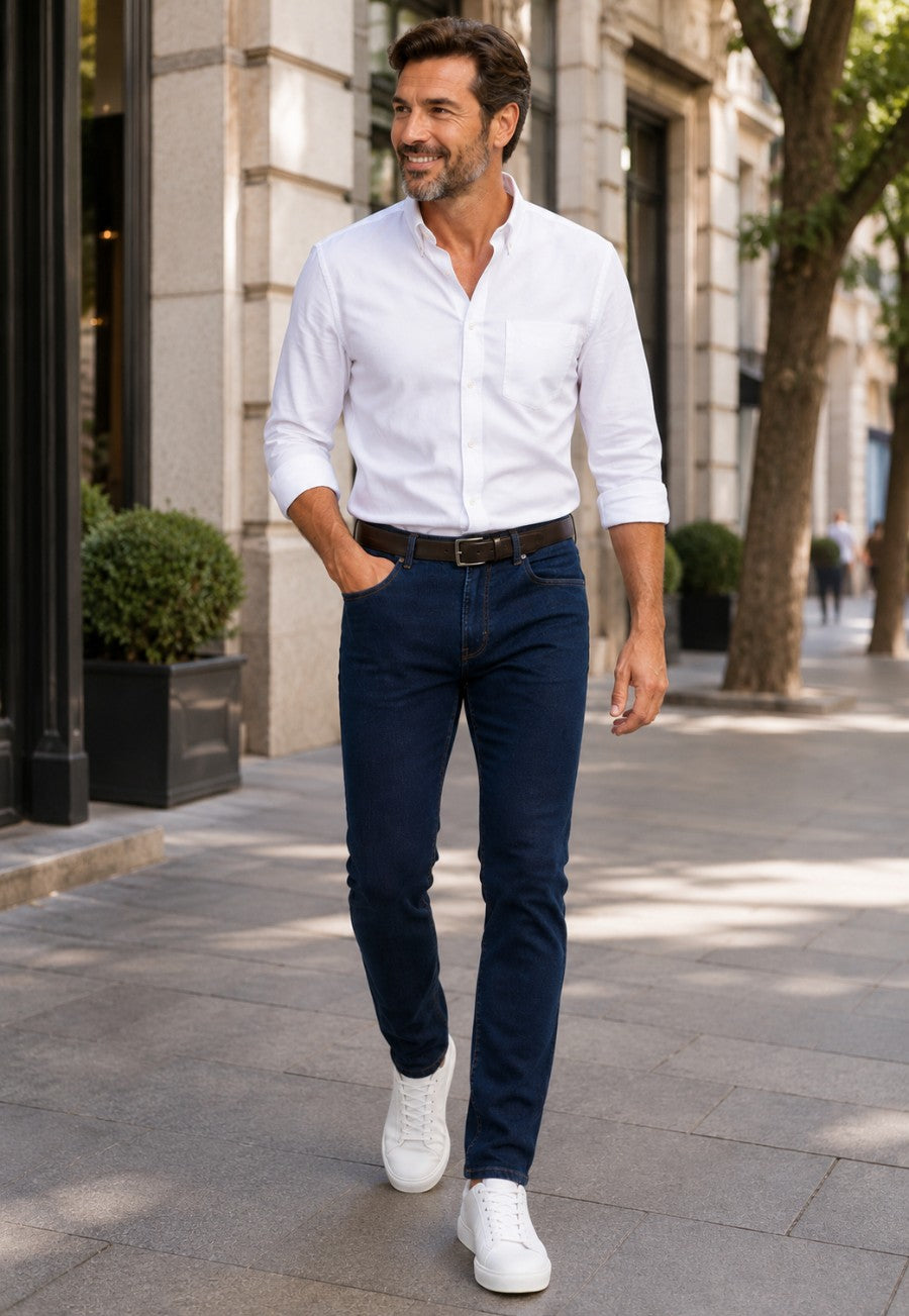Tejano elástico azul oscuro 4 estaciones en testimu.com de T'estimu Moda Hombre