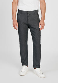 Pantalón diseño tejano con bolsillo francés de lino - LINUX