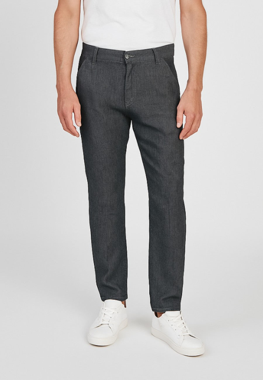 Pantalón diseño tejano con bolsillo francés de lino - LINUX