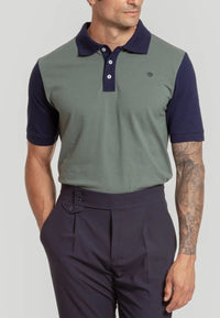 Polo de algodón en color Kaki y Azul Marino