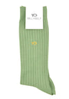 Calcetines para hombre de algodón mercerizado en verde palido