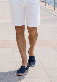 Alpargatas artesanas de yute lona de espiga azul marino talla 40 a la 46