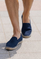 Alpargatas artesanas de yute lona de espiga azul marino talla 40 a la 46
