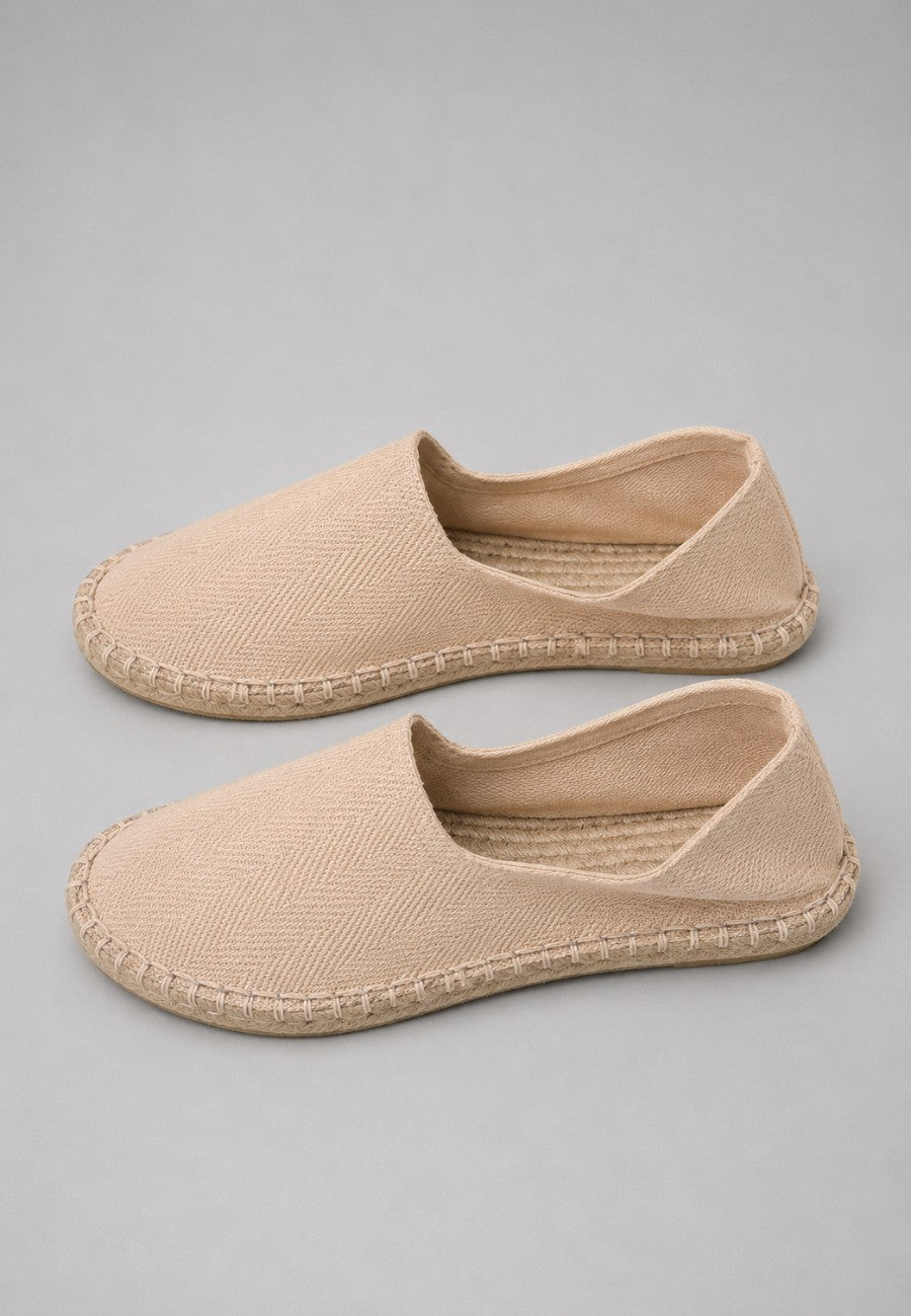 Alpargatas artesanas de yute lona de espiga beige talla 40 a la 46