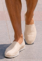 Alpargatas artesanas de yute lona de espiga beige talla 40 a la 46