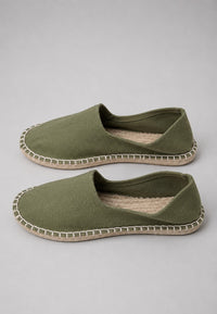 Alpargatas artesanas de yute lona de espiga verde olivo talla 40 a la 46
