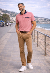 Pantalón tejano de tiro alto elástico Bahía color tostado