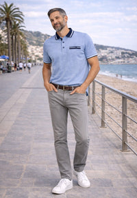 Pantalón tejano de tiro alto elástico Bahia color gris