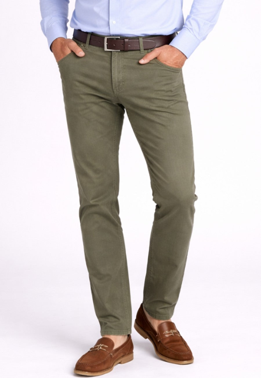 Pantalón tejano de tiro alto elástico Bahia color verde