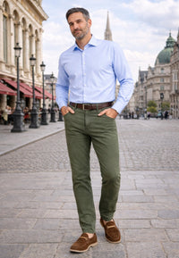 Pantalón tejano de tiro alto elástico Bahia color verde