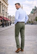 Pantalón tejano de tiro alto elástico Bahia color verde