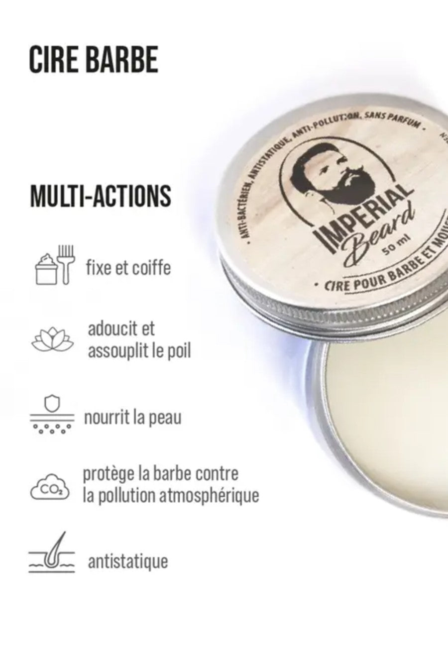 Cera para el cuidado de la barba 3 en 1