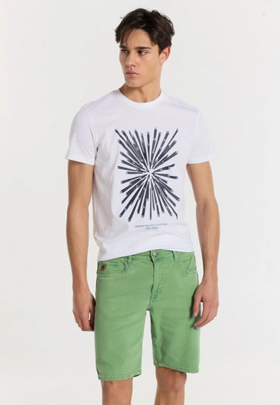 Bermudas de Hombre Jeans LOIS Verde de Tiro medio
