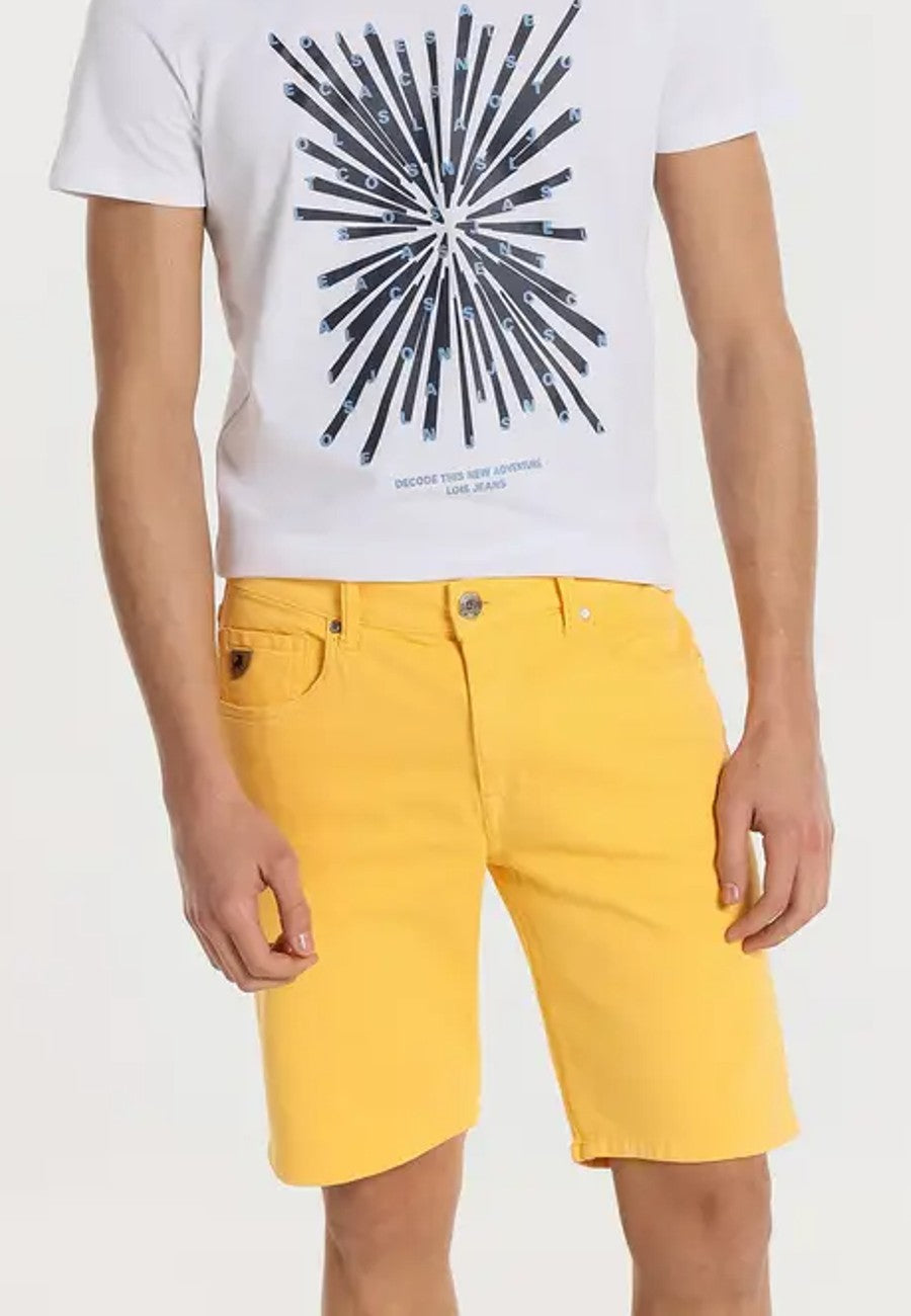 Bermudas de Hombre Jeans LOIS Amarillo de Tiro medio