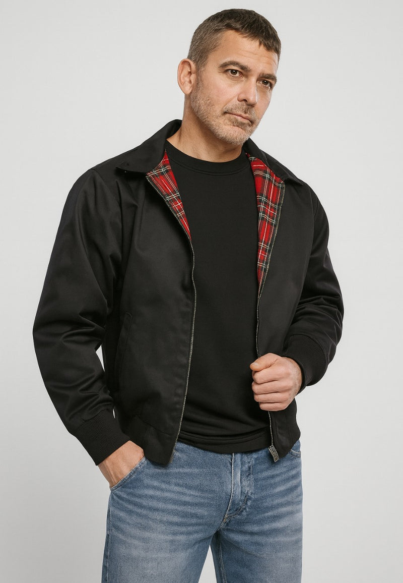 Chaqueta estilo Bomber con forro interior Inglés - Color Negro