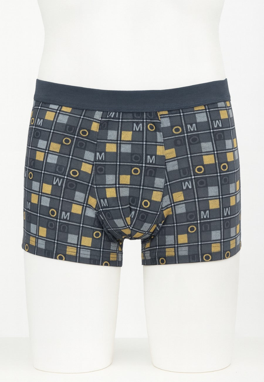 Bóxer de algodón con letras banda elástica Azul