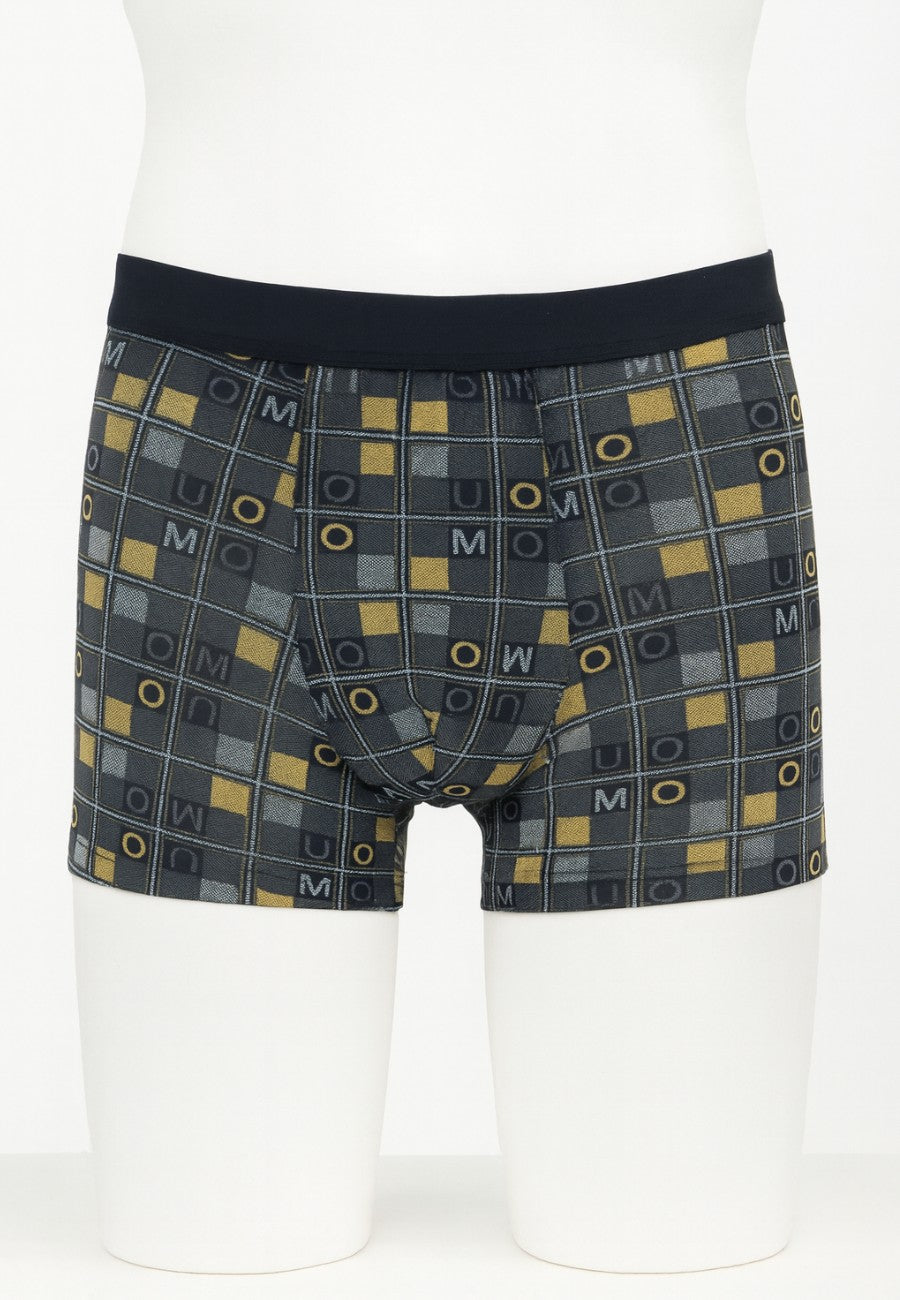 Bóxer de algodón con letras banda elástica Azul