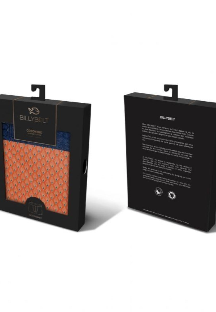 Bóxer de algodón orgánico negro con banda gris