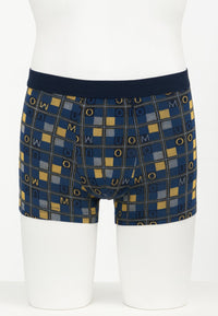 Bóxer de algodón con letras banda elástica Azul