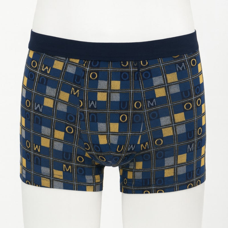 Bóxer de algodón con letras banda elástica Azul