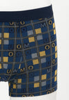 Bóxer de algodón con letras banda elástica Azul