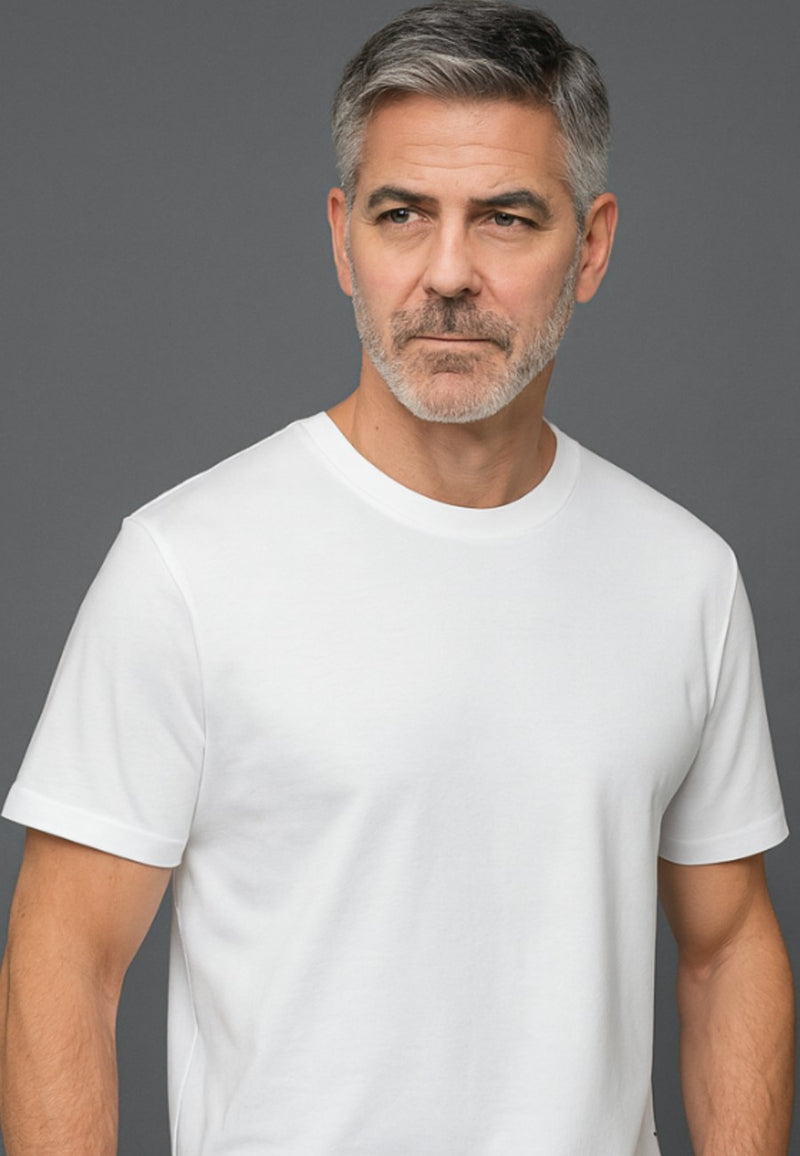 Camiseta básica de algodón en manga corta blanca