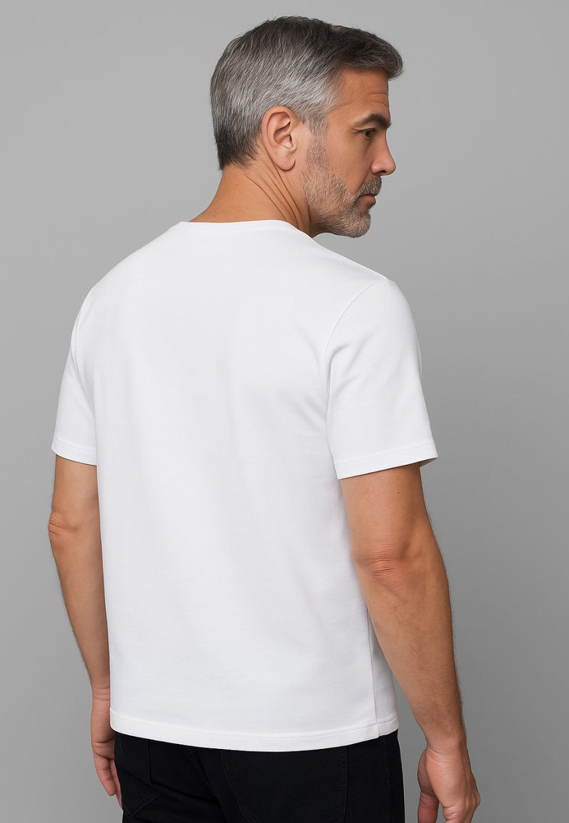 Camiseta básica de algodón en manga corta blanca