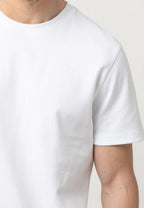 Camiseta básica de algodón en manga corta blanca
