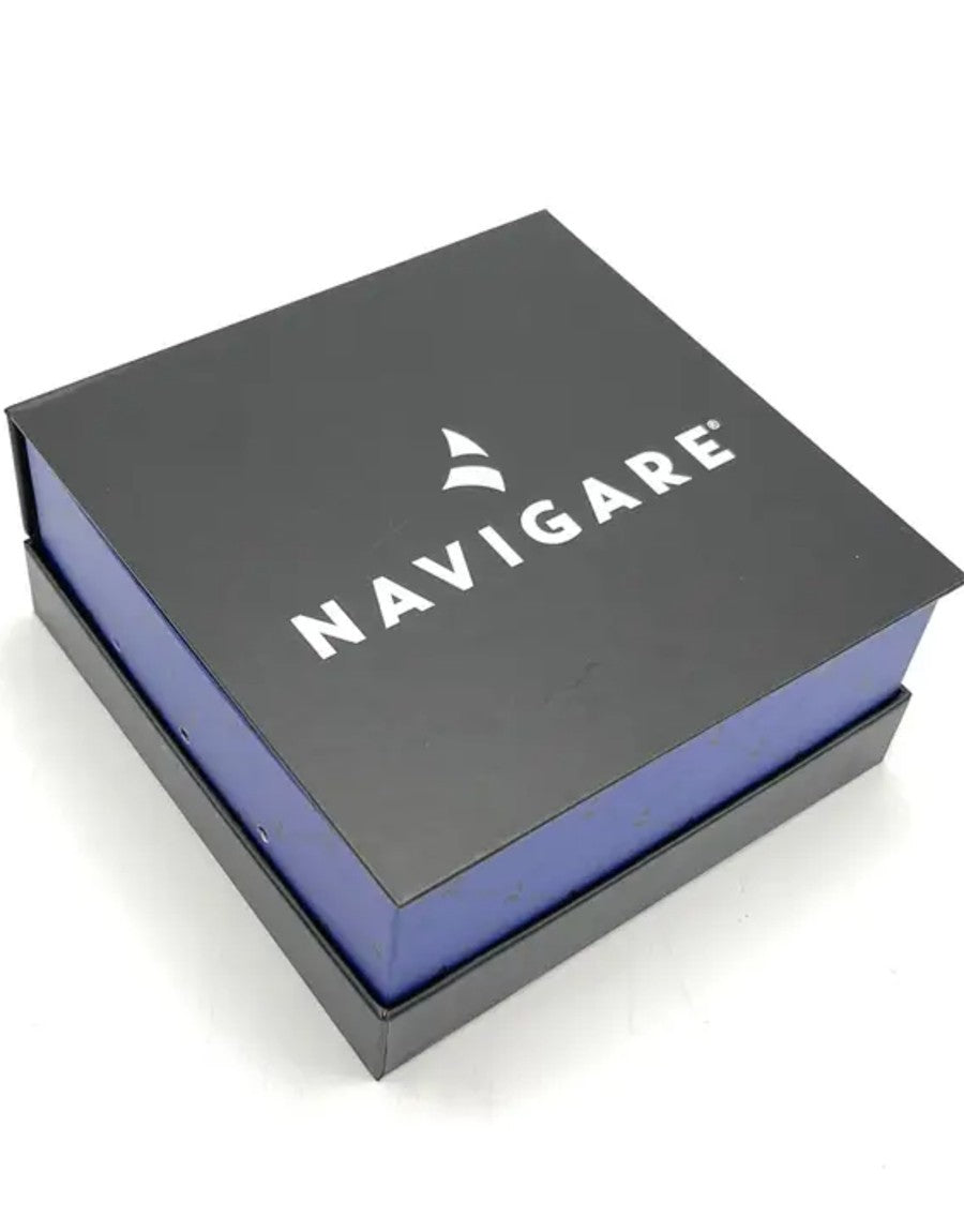 Cinturón de piel con caja de regalo en color marrón tabaco