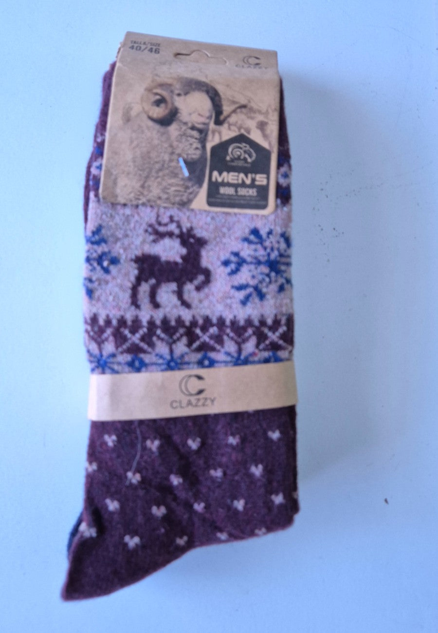 Pack de tres Calcetines de lana y angora detalles Navidad