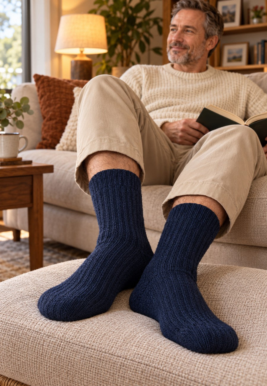 Pack de 3 Calcetines térmicos de lana, canalado para hombre