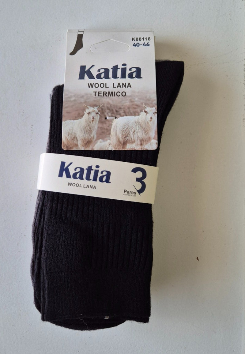 Pack de tres Calcetines de lana fina para hombre