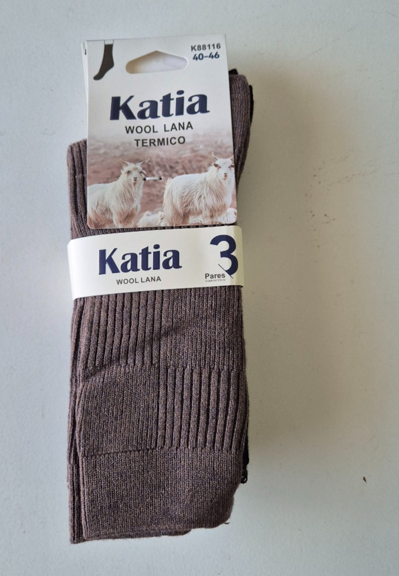 Pack de tres Calcetines de lana fina para hombre