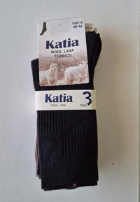 Pack de tres Calcetines de lana fina para hombre