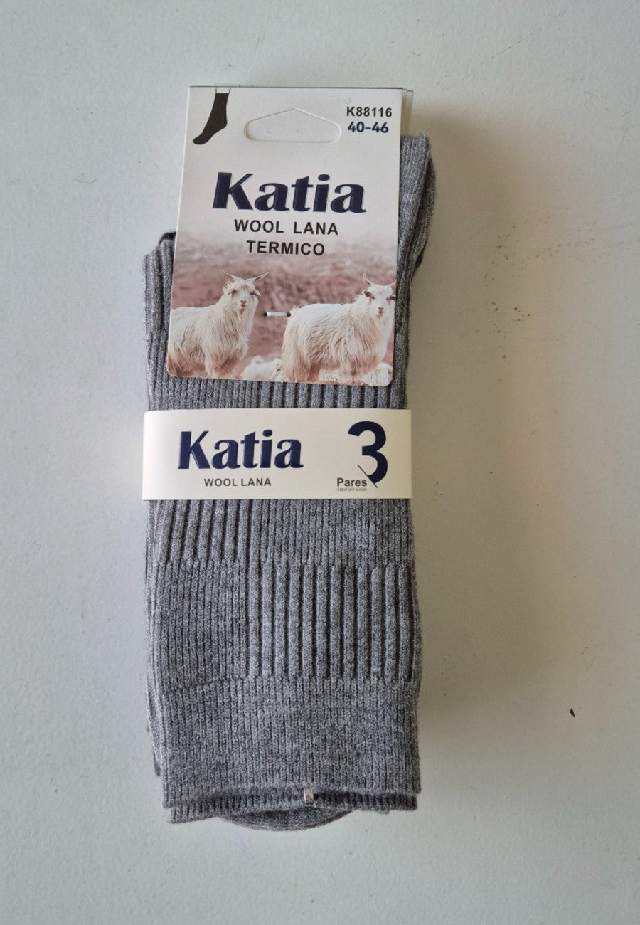 Pack de tres Calcetines de lana fina para hombre