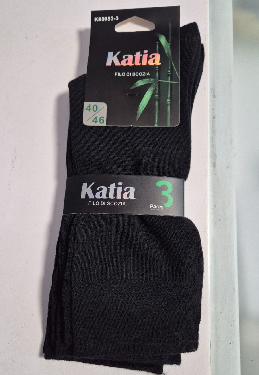 Pack de 3 Calcetines ejecutivos negros finos de hilo escoces para hombre