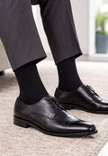 Pack de 3 Calcetines ejecutivos negros finos de hilo escoces para hombre