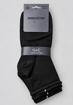 Pack de 3 calcetines de media negra de media caña para hombre