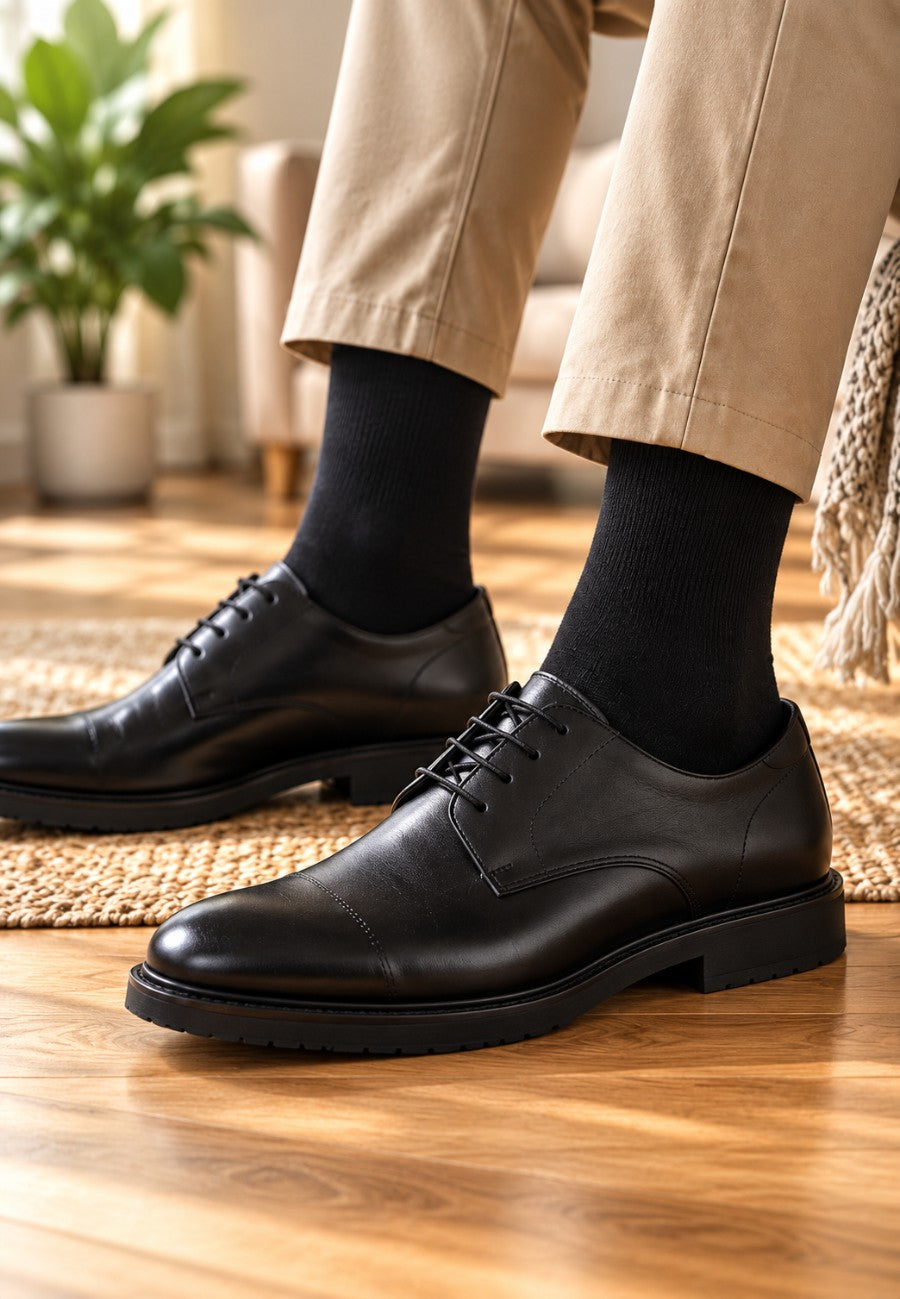 Pack de 3 calcetines de media negra de media caña para hombre