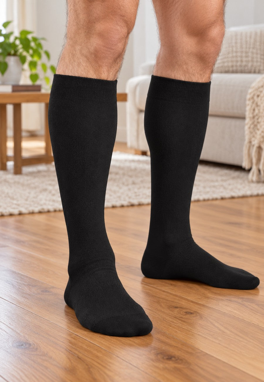 Pack de 3 calcetines de media alta negra para hombre