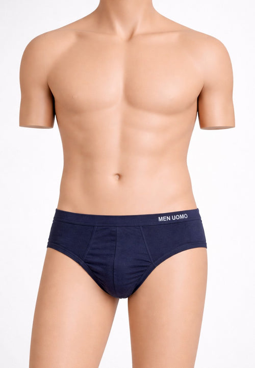 Calzoncillos azules de hombre de algodón men Uomo banda ancha