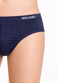 Calzoncillos azul marino de hombre de algodón men Uomo banda ancha
